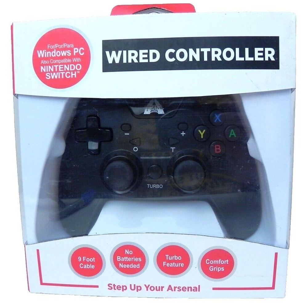 Nintendo Switch Controller Arsenal Gaming ANSCON1‎ Wired Turbo Window PC New